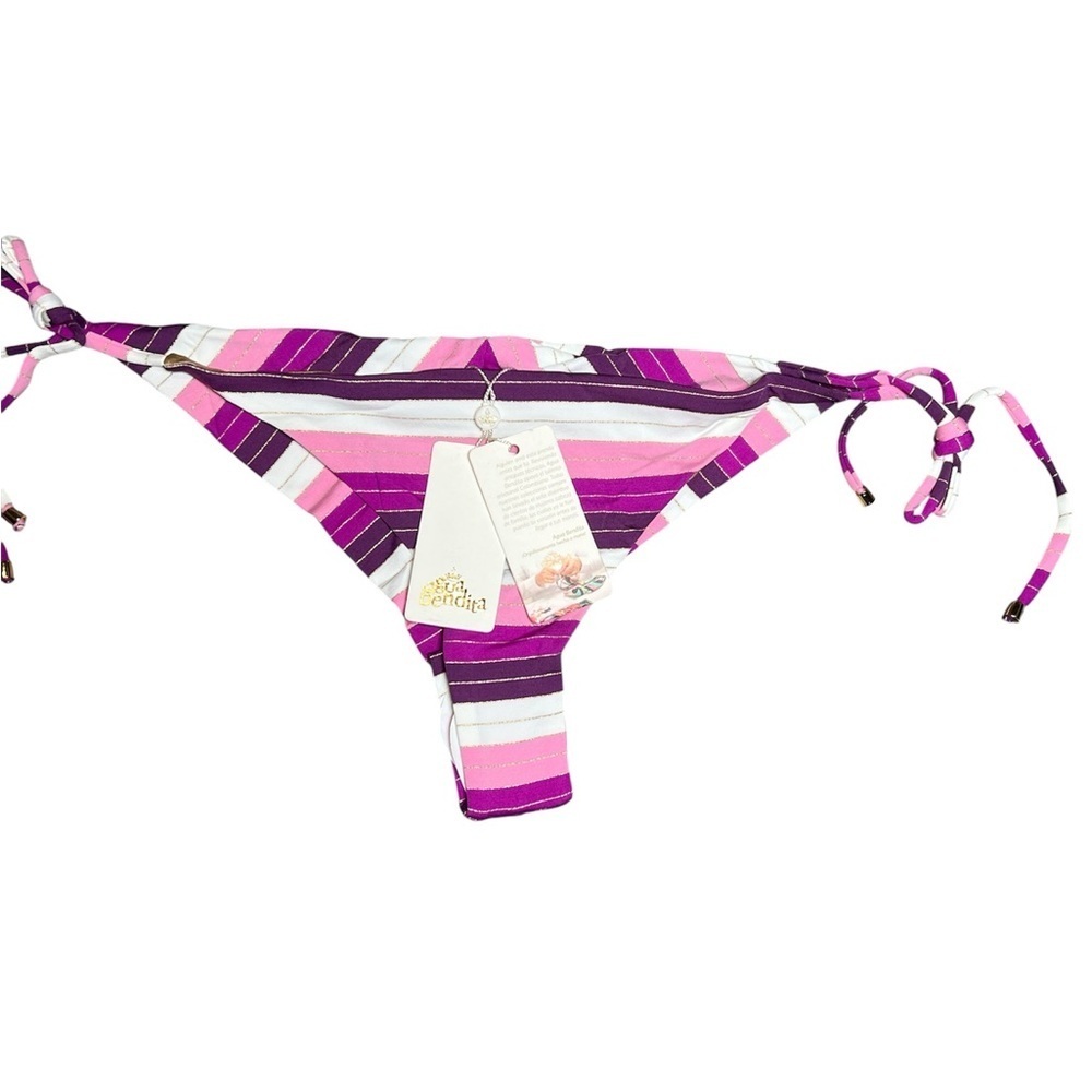 Agua bendita Purple and Pink Striped Bikini Bottom women’s XL